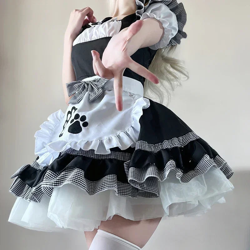 Cat Cosplay Maid Halloween Sweet Lolita Waitress Role Play School Animation Show