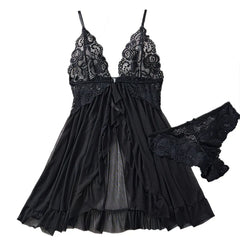 Perspective Pajamas Two-piece Sleepwear Nightgown Underwear Set