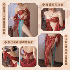 Traditional Skirt Thin Lingerie Classic Hanfu Costumes Cosplay Ancient Fairy Chiffon Transparent Outfit