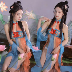 Erotic Hanfu Seductive Transparent Traditional Set