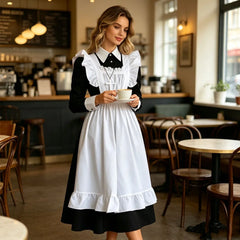 White Ruffle Apron Frilled Headband Kawai Cosplay Outfit