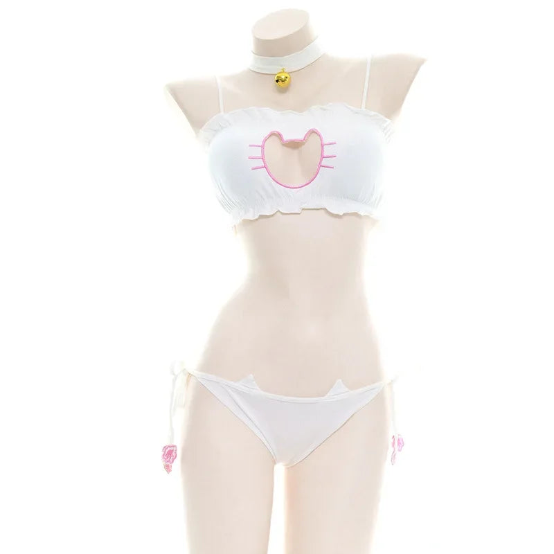 Cute Cat Cosplay Cartoon COS Costumes School Student Bra