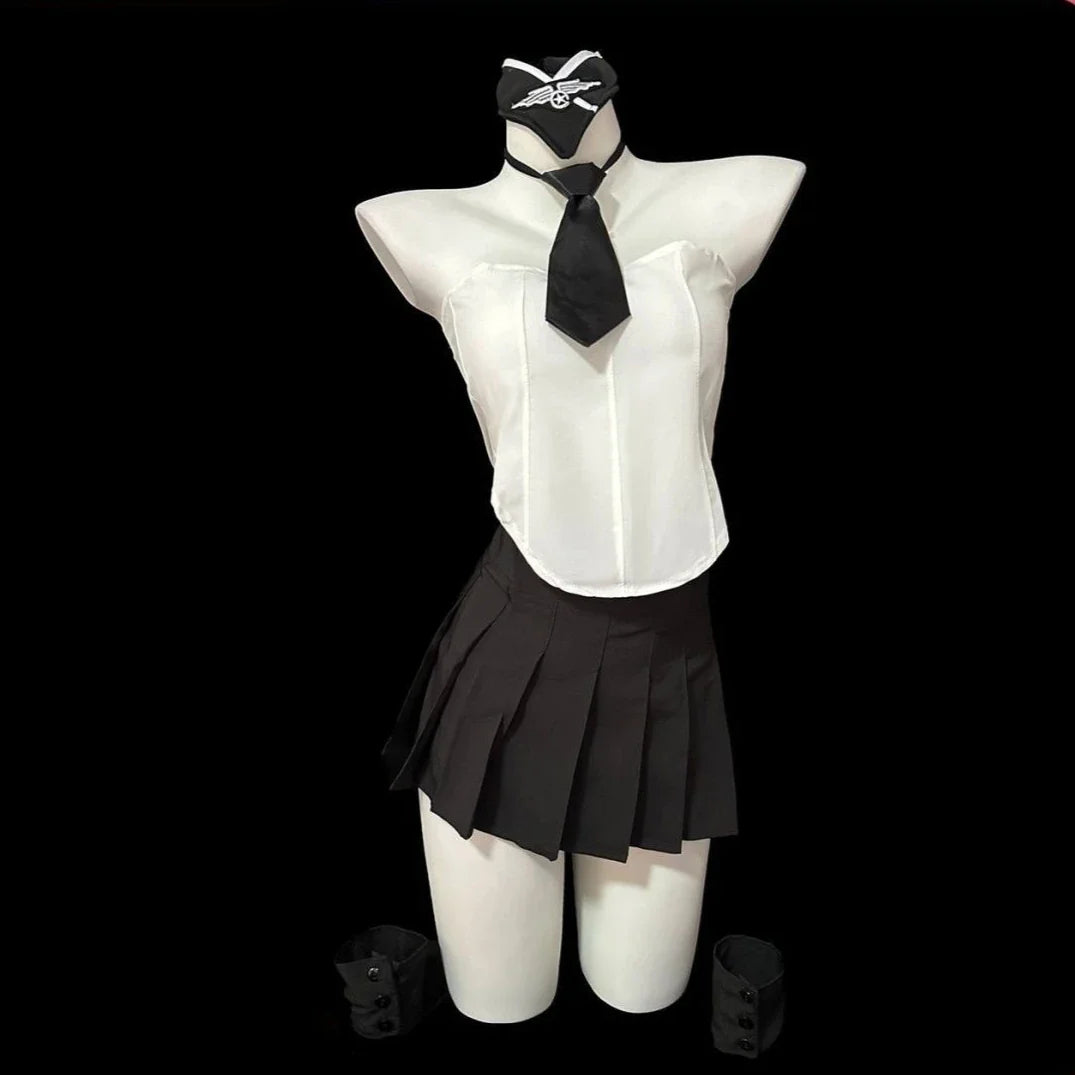 Nightclub Lingerie Secretary Stewardess Cosplay Costumes Office Lady Perspective Top Temptation Set