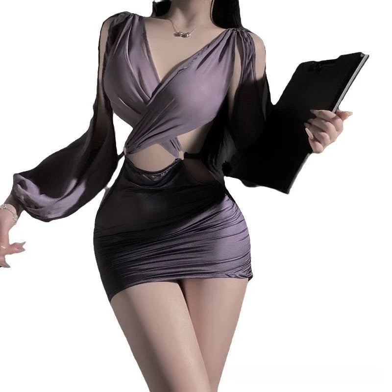 Porno Party Exotic Costumes Office Lady Lingerie Lace Cosplay Secretary Temptation Wrap Hip Game