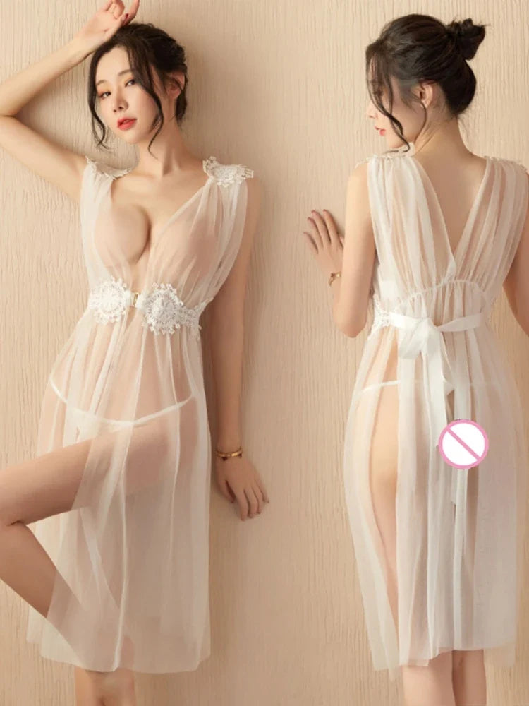 Suspender Underwear Front Open Lace-Up