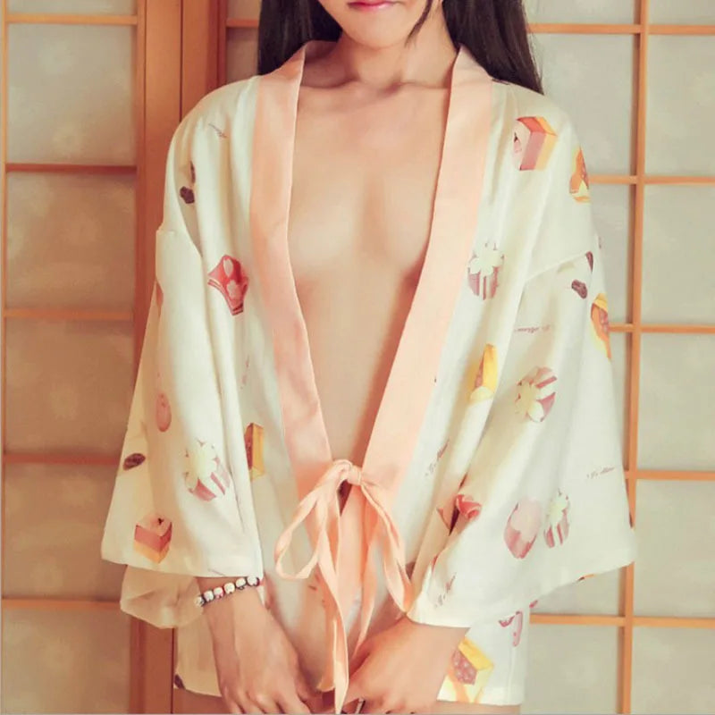 Lingerie Cute Kimono Set