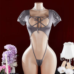 One-piece  Hot Hollow Open Bra Baby Doll Cosplay Bodysuit Crotchless Exposed Navel Erotic Costumes