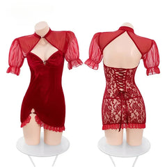 Cheongsam Perspective Lingerie Set