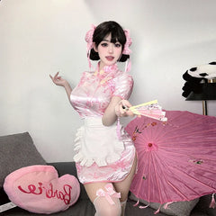 Improved Cheongsam Hot Lingerie Tradition Apron Set