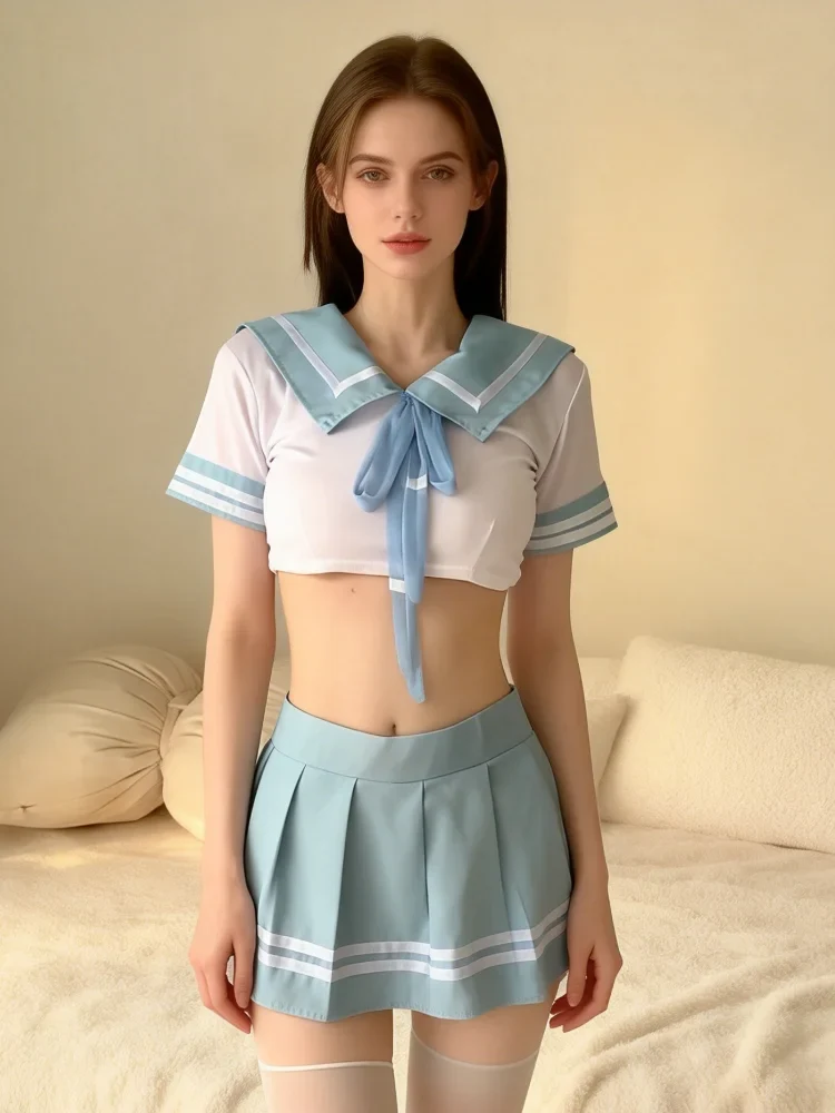 Cosplay Maid Costumes Teddies Cute Bow Tie Open Bra