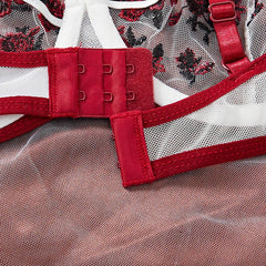 Embroidery Floral Ultra-thin Exquisite Transparent Underwear Bra Set