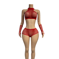 Ultra-thin Sexy Large Size Pink Lingerie