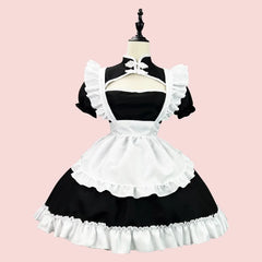 Chongsam Cosplay Maid Costume Plus Size Lolita Princess Halloween Black White School Kawaii Clothing