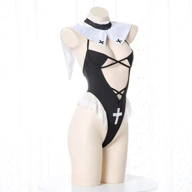 Nun Cosplay Bodysuit Lingerie