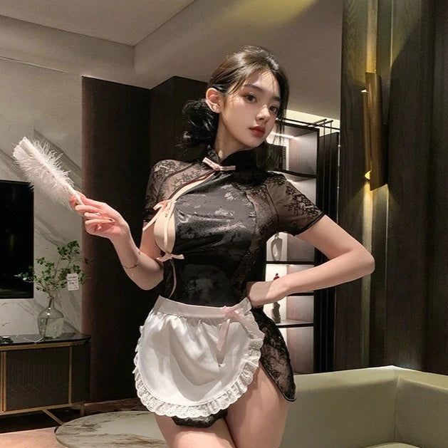Cheongsam Lingerie Maid Temptation China Style Nightclub Costumes Couple Game