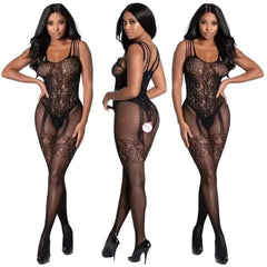 See Through Erotic Open Crotch Lingerie Mesh Hollow Bra Set