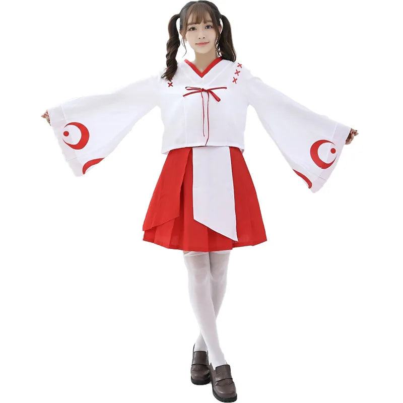 Kimono Cosplay Maid Costumes Sweet Shirt Skirt Adult Club Stage Outfit Bar Party Game Set