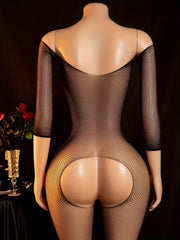 Temptation See Through Open Crotch Bodystockings Hollow Bodysuit Underwear Crotchless Porno Lingerie Erotic Costume