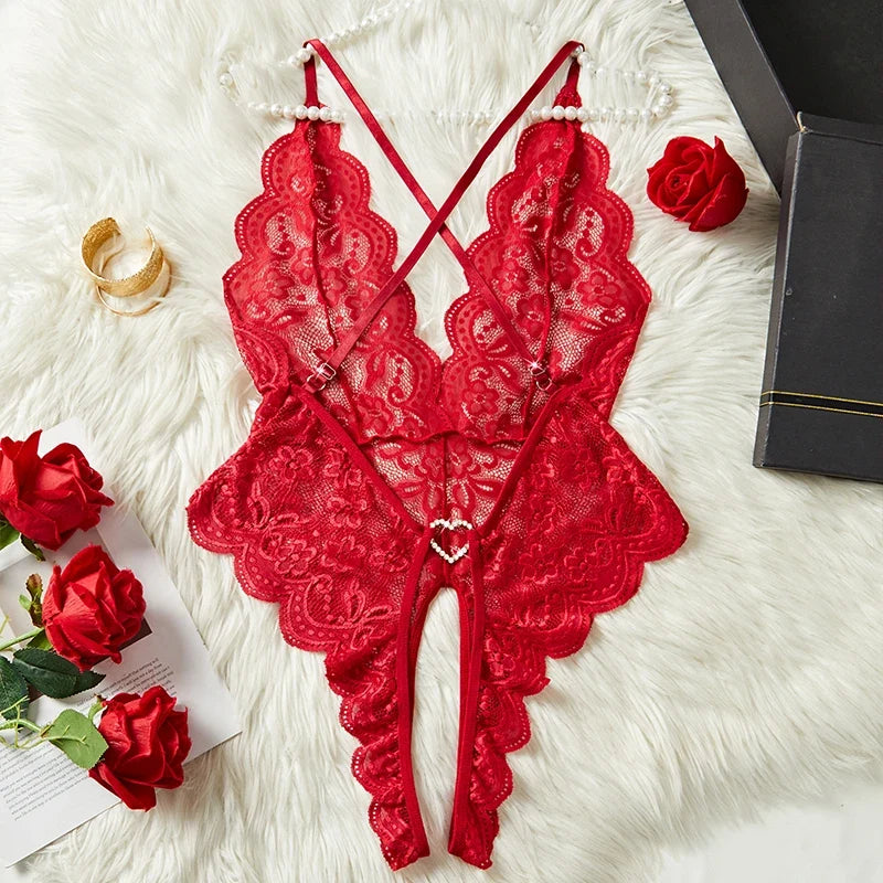 One Piece Transparent Bodysuit Pijamas Backless Suspender Underwear