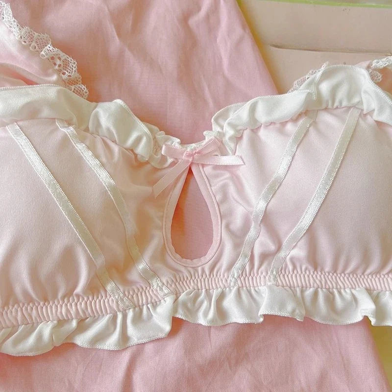 Cute Rabbit Ear Lingerie Lolita Sweet Bra Panties Set
