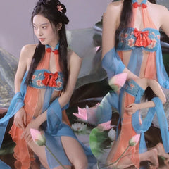 Erotic Hanfu Seductive Transparent Traditional Set