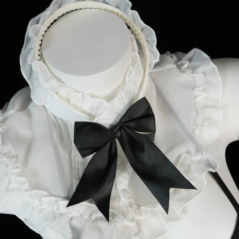 Erotic Three Point Lingerie Maid Cosplay Costumes Ruffles Mesh Waitress Cosplay Porno Adult Nightgowns