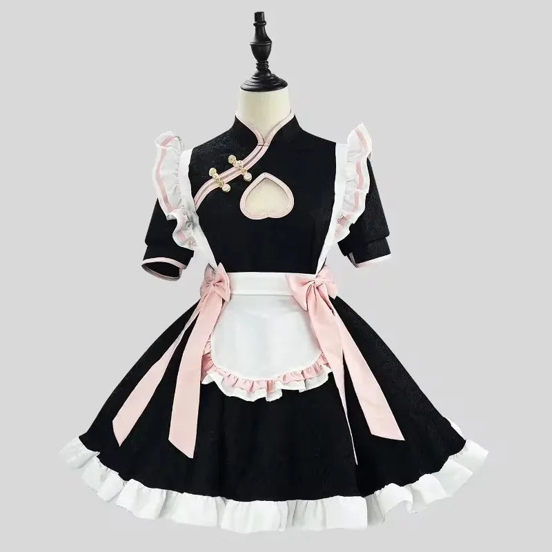 Lolita Cheongsam Sweet Pink Kawaii Maid Cosplay Costume