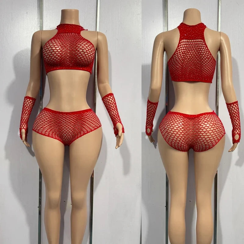 Ultra-thin Sexy Large Size Pink Lingerie