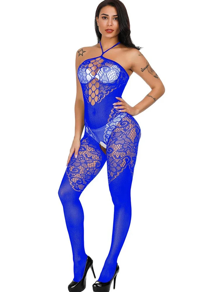 Fishnet Transparent Teddy Bodysuits Erotic Crotchless Lingerie