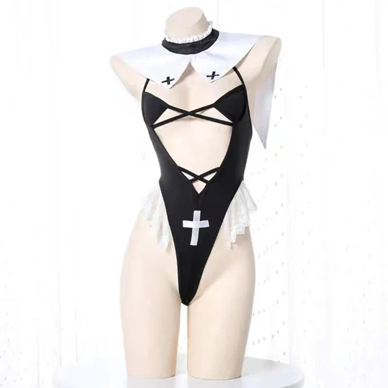 Nun Cosplay Bodysuit Lingerie