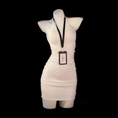 Secretary Cosplay Costumes Lace Perspective Hip Wrap Skirt Erotic Lingerie Nightclub Bar Party Temptation