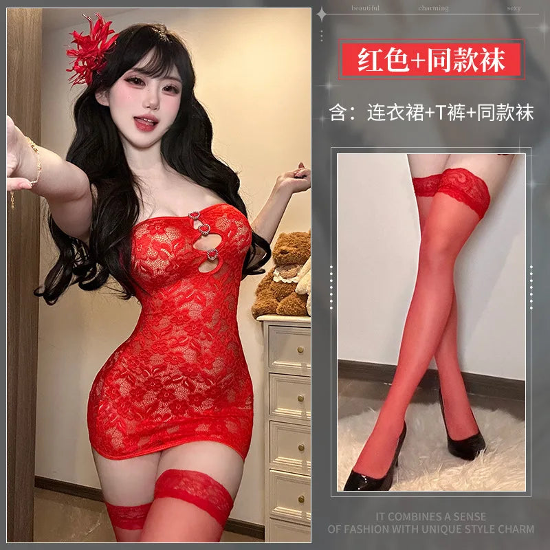 Lace See-through Underwear Set