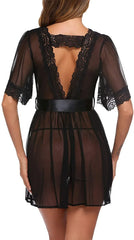 Night Gowns Nightwear Front Buckle Perspective Mesh Temptation Hot See Through Pajamas Nightgowns