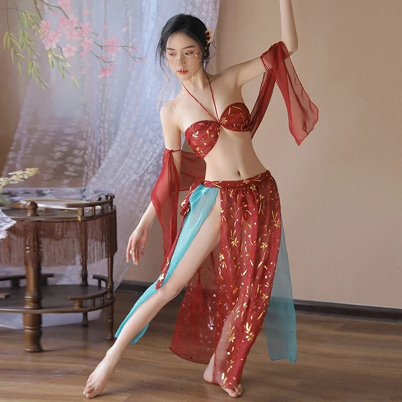 Traditional Skirt Thin Lingerie Classic Hanfu Costumes Cosplay Ancient Fairy Chiffon Transparent Outfit