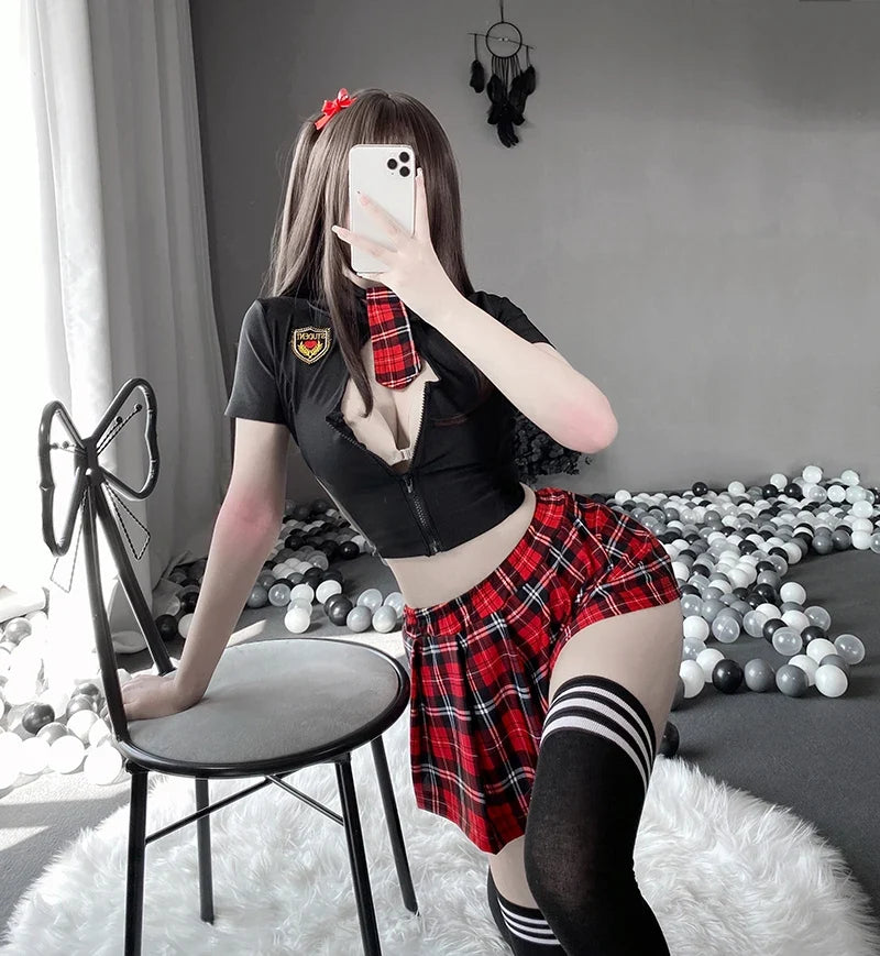 Tartan Patchwork SchoolCosplay Set