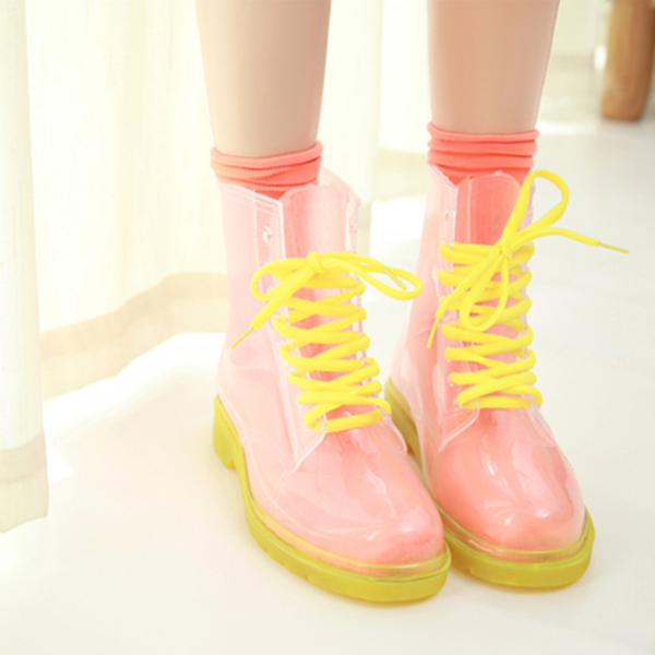 Transparent Candy Color Rain Boots