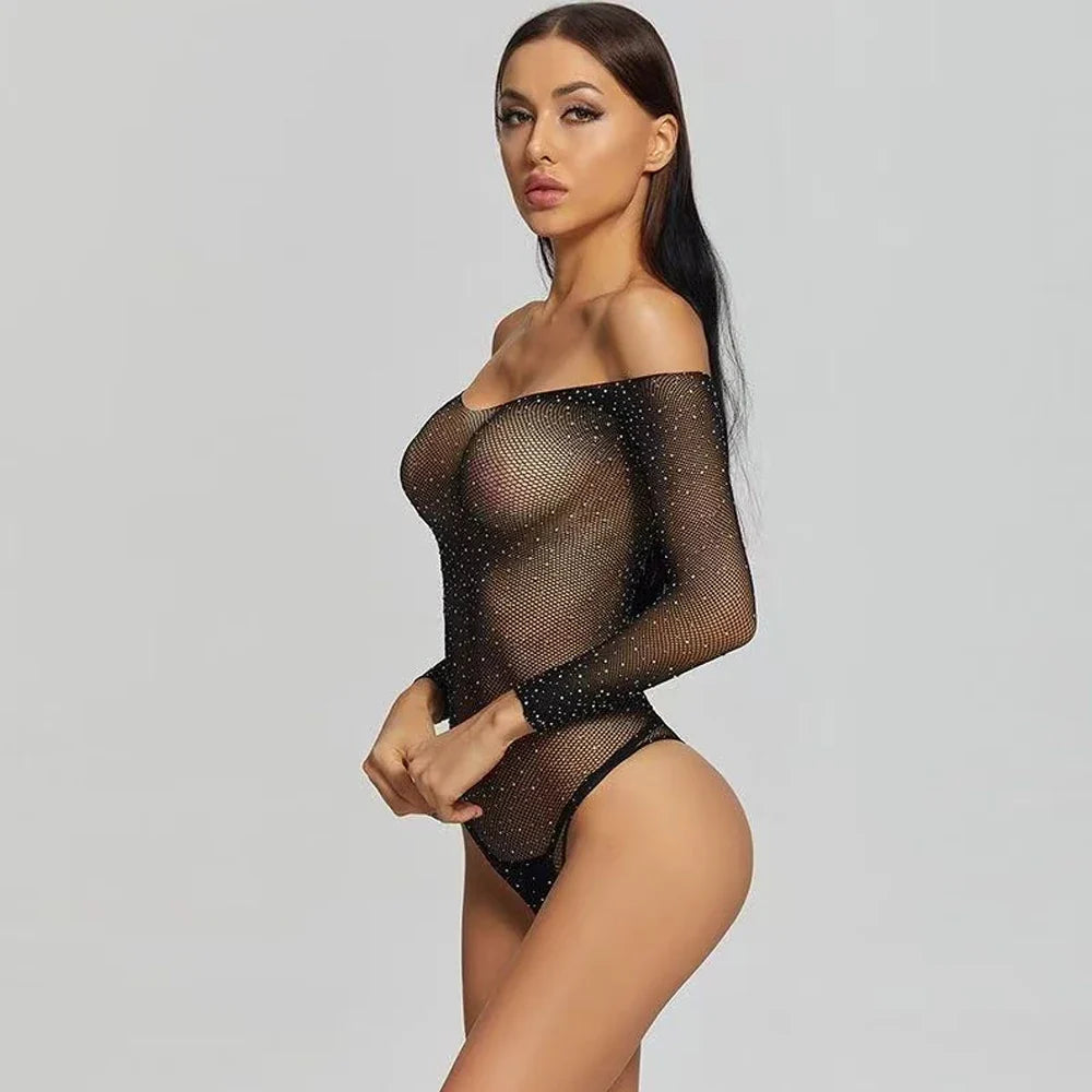 Scoop Neck Black See-Through Lingerie