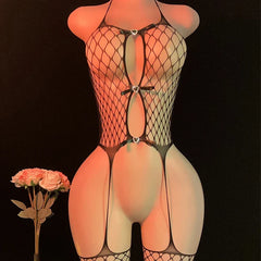 Hot Crotchless Garter See Through Underwear Hollow Mesh Bodysuit Exotic Costumes Fishnet Bodystocking Erotic Lingerie