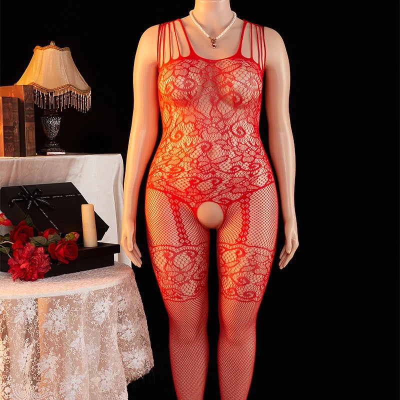 Plus Size Crotchless BodyStockings Exotic Pantyhose Backless Lingerie transparent Stockings Tights Underwear