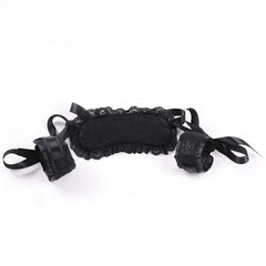 Lingerie Hot Erotic Lace Padded Eye Mask Club Blindfolded Patch + Handcuffs