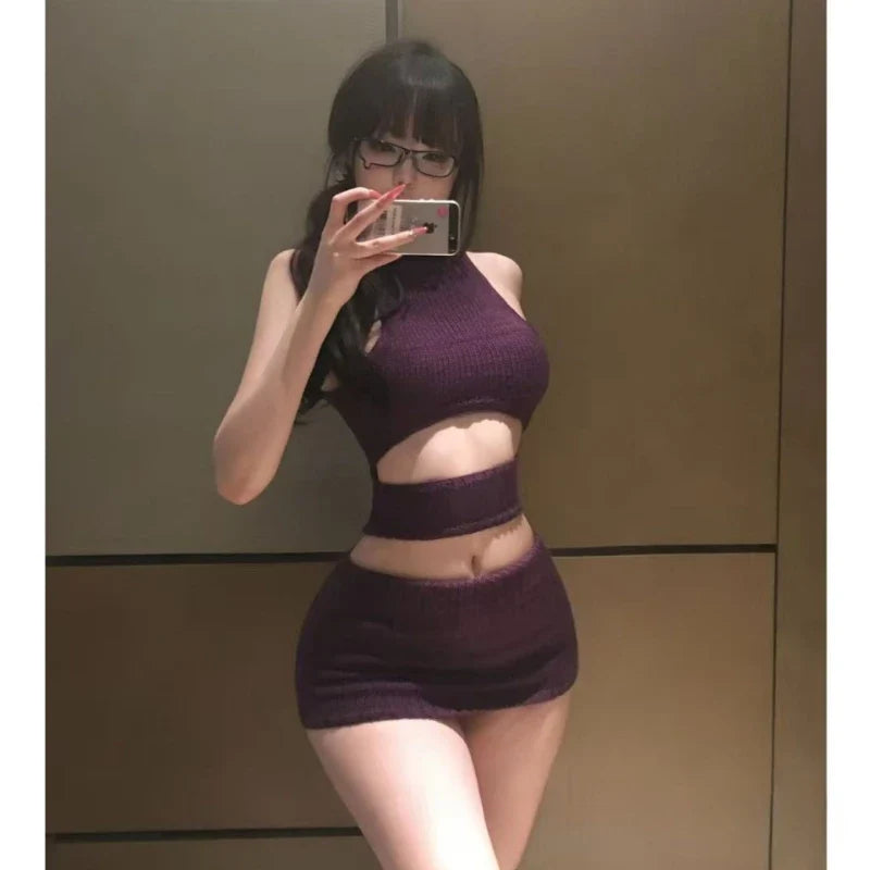 Hollow Out Sweater Set