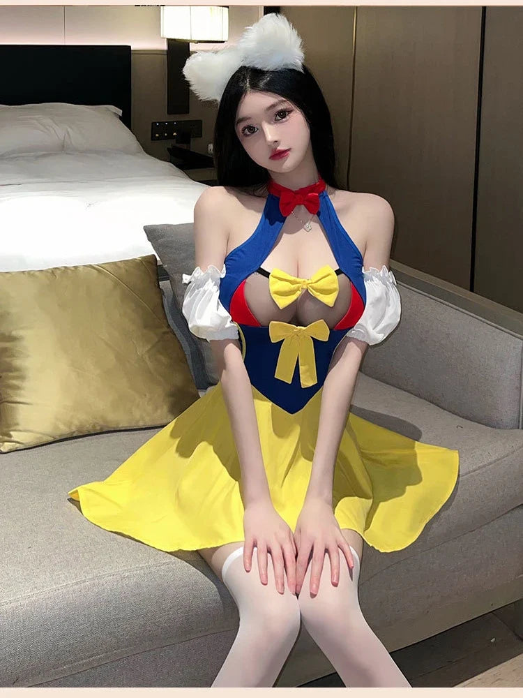 Hot Secretary Cosplay Costume White Shirt Skirt OL Outfit Teacher Roleplay Nightwear Underwear Lingerie