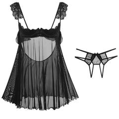 Lace Nightgown See-through Pajamas Porn Suits