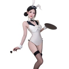 Rabbit Cosplay Lingerie Suspender Bodysuit Pajamas bow collar Decoration jumpsuit bunny Ears Headwear