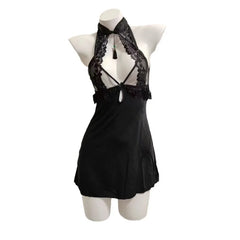 Retro Cheongsam Pendant Hanging Neck NightLingerie Openwork High Quality Pure Desire Home Night Suit