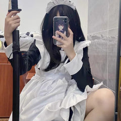 3 Style British Maid Role Play Kawaii Cartoon Apron Maid Outfits Plus Size Cosplay Costumes