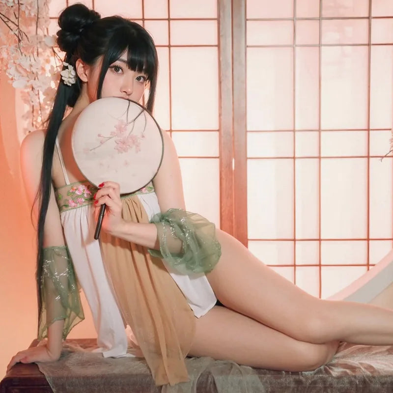 Ancient Style Hanfu Pajamas Hot Perspective Seductive Traditional Improve Embroidery Skirt Exotic Charm Uniform