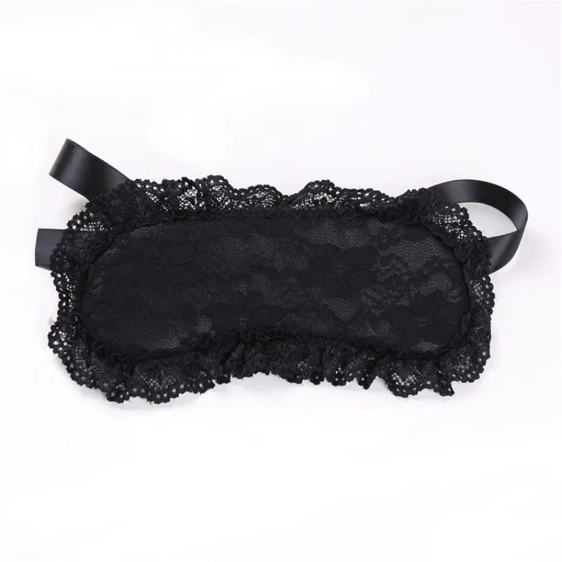 Lingerie Hot Erotic Lace Padded Eye Mask Club Blindfolded Patch + Handcuffs