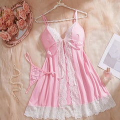 Strap Solid Color Lace Skirt Open Chest Underwear Underwear Set