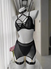 Gauze Lingerie Cut Out Bra Kit Push Up Underwear Seamless Intimate Erotic Brallette